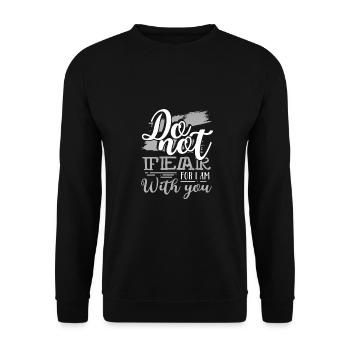 Don chrétien Ne craignez pas que je sois avec vous - Sweat-shirt Unisexe - noir - Devant - Alina (178cm) & Michal (187cm)