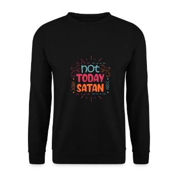 Christianity Not Today Satan Christian Gift - Unisex Sweatshirt - black - Front - Alina (178cm) & Michal (187cm)