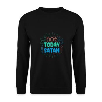 Christianity Not Today Satan Christian GiftS - Unisex Sweatshirt - black - Front - Alina (178cm) & Michal (187cm)