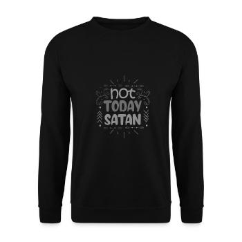 Christianity Not Today Satan Christian Gift Idea - Unisex Sweatshirt - black - Front - Alina (178cm) & Michal (187cm)
