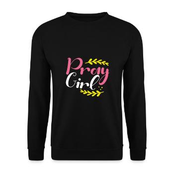 Christianity Pray Girl Inspirational Christian - Unisex Sweatshirt - black - Front - Alina (178cm) & Michal (187cm)