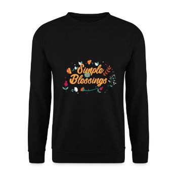 Christianity Gift Simple Blessings Christian Gift - Unisex Sweatshirt - black - Front - Alina (178cm) & Michal (187cm)