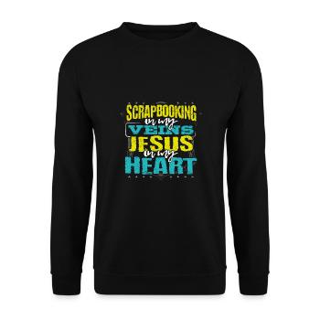 Scrapbooker Gift Scrapbooking is in My Veins - Unisex Sweatshirt - black - Front - Alina (178cm) & Michal (187cm)