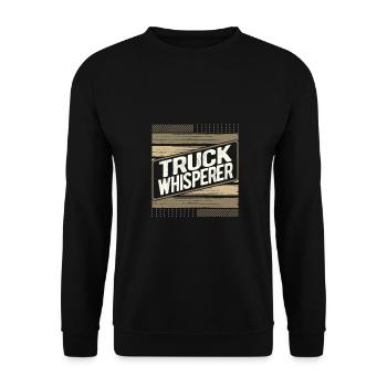 Camion Whisperer Cadeaux Camion Chauffeur Camion Cadeau Camion - Sweat-shirt Unisexe - noir - Devant - Alina (178cm) & Michal (187cm)