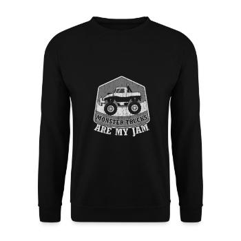 Fun Monster Trucks are My Jam Monster Truck Lover - Unisex Sweatshirt - black - Front - Alina (178cm) & Michal (187cm)