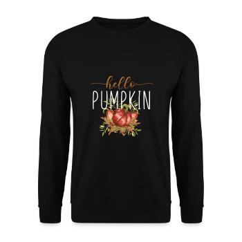 Kürbis Gewürzsaison Herbst Herbst Hallo Kürbis - Unisex Pullover - Schwarz - Vorne - Alina (178cm) & Michal (187cm)