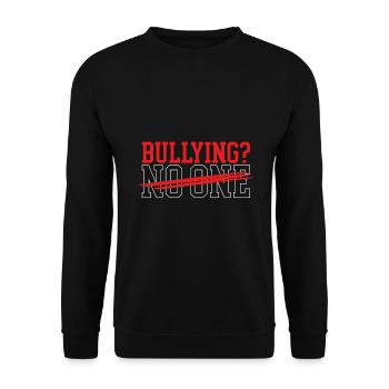 Anti-Mobbing-Geschenk-Mobbing Niemand hört auf Mobbing - Unisex Pullover - Schwarz - Vorne - Alina (178cm) & Michal (187cm)
