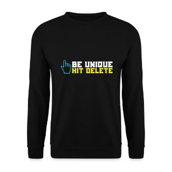 Stop Cyberbullies Be Unique Hit Anti löschen - Unisex Pullover - Schwarz - Vorne - Alina (178cm) & Michal (187cm)