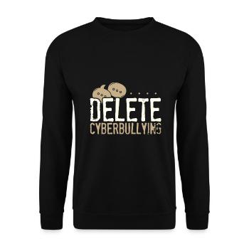 Anti Bullying Gifts Delete Cyberbullying Gift - Unisex Sweatshirt - black - Front - Alina (178cm) & Michal (187cm)