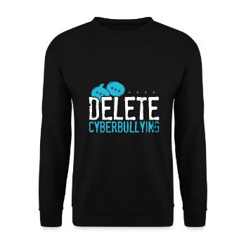 Anti Bullying Gift Delete Cyberbullying Gift - Unisex Sweatshirt - black - Front - Alina (178cm) & Michal (187cm)
