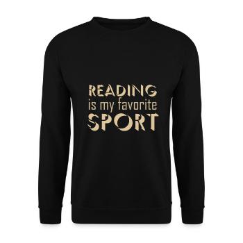Book Lover Gift Reading My Favorite Sport Reading - Unisex Sweatshirt - black - Front - Alina (178cm) & Michal (187cm)