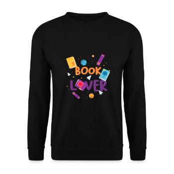 Bibliothécaire Cadeau Amusant Livre Amoureux Idée Cadeau - Sweat-shirt Unisexe - noir - Devant - Alina (178cm) & Michal (187cm)