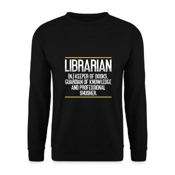 Bibliothécaire Gardien des Dons des Livres Gardien de - Sweat-shirt Unisexe - noir - Devant - Alina (178cm) & Michal (187cm)