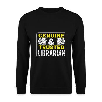 Cadeau de bibliothécaire Bibliothécaire Authentique et de confiance Bibliothécaire - Sweat-shirt Unisexe - noir - Devant - Alina (178cm) & Michal (187cm)
