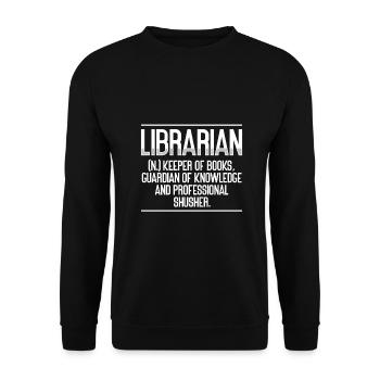 Bibliothécaire Idée Cadeau Gardien des Livres Gardien de - Sweat-shirt Unisexe - noir - Devant - Alina (178cm) & Michal (187cm)