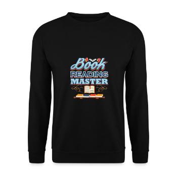 Book Reading Master Librarian Gift Book Lover - Unisex Sweatshirt - black - Front - Alina (178cm) & Michal (187cm)