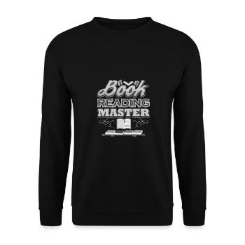 Book Reading Master Librarian Gift Book Lover - Unisex Sweatshirt - black - Front - Alina (178cm) & Michal (187cm)