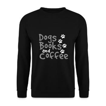 Dogs Books and Coffee Fun Dog Lover Gift Idea - Unisex Sweatshirt - black - Front - Alina (178cm) & Michal (187cm)