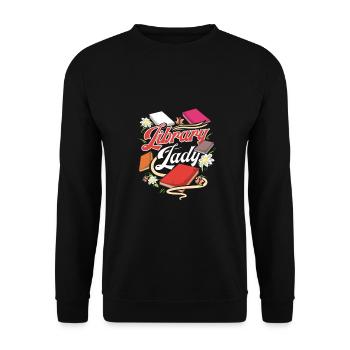 Book Lover Gift Fun Library Lady Reader - Unisex Sweatshirt - black - Front - Alina (178cm) & Michal (187cm)