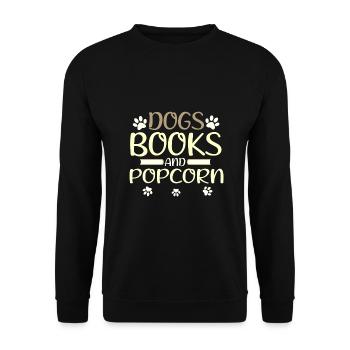 Dog Lover Gifts Dogs Books and Popcorn Fun Dog - Unisex Sweatshirt - black - Front - Alina (178cm) & Michal (187cm)