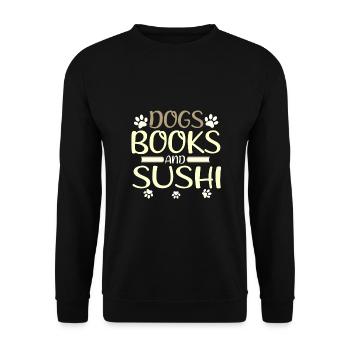 Sushi Fan Gift Dogs Livres et Sushi Dog Lover - Sweat-shirt Unisexe - noir - Devant - Alina (178cm) & Michal (187cm)