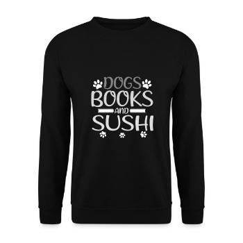 Sushi Fan Cadeaux Chiens Livres et Sushi Dog Lover - Sweat-shirt Unisexe - noir - Devant - Alina (178cm) & Michal (187cm)