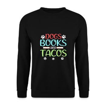 Book Lover Gift Dogs Livres et Tacos Cadeau pour - Sweat-shirt Unisexe - noir - Devant - Alina (178cm) & Michal (187cm)