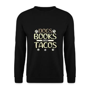 Livre Amoureux Cadeaux Chiens Livres et Tacos Cadeau pour - Sweat-shirt Unisexe - noir - Devant - Alina (178cm) & Michal (187cm)