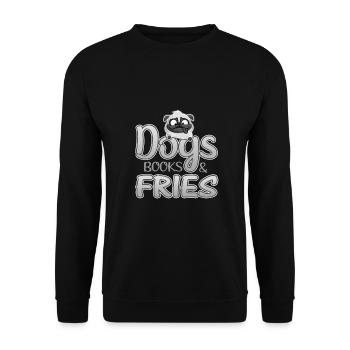 Dog Lover Cadeaux Chiens Livres et Frites Lecteur Cadeaux - Sweat-shirt Unisexe - noir - Devant - Alina (178cm) & Michal (187cm)