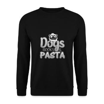 Hund Liebhaber Geschenk Hunde Bücher Pasta Liebhaber Geschenke - Unisex Pullover - Schwarz - Vorne - Alina (178cm) & Michal (187cm)