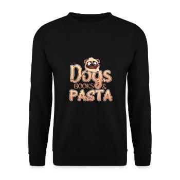 Hund Liebhaber Geschenk Hunde Bücher Pasta Liebhaber Geschenk - Unisex Pullover - Schwarz - Vorne - Alina (178cm) & Michal (187cm)