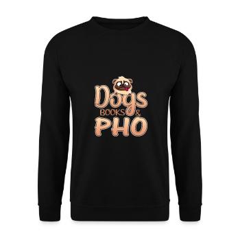 Hund Liebhaber Geschenk Hunde Bücher und Pho Leser Geschenk - Unisex Pullover - Schwarz - Vorne - Alina (178cm) & Michal (187cm)