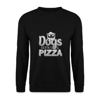 Dog Lover Gifts Dogs Books and Pizza - Unisex Sweatshirt - black - Front - Alina (178cm) & Michal (187cm)