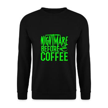 Coffee Addict Gift Nightmare avant l’amateur de café - Sweat-shirt Unisexe - noir - Devant - Alina (178cm) & Michal (187cm)