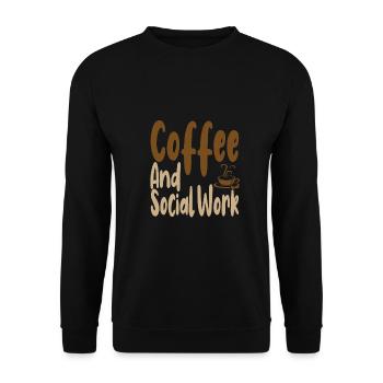 Coffee Drinking Social Worker Gift Coffee and - Unisex Sweatshirt - black - Front - Alina (178cm) & Michal (187cm)