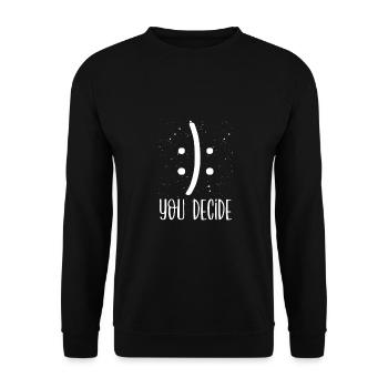 Sarcastic Smile or Frown You Decide Sarcasm - Unisex Sweatshirt - black - Front - Alina (178cm) & Michal (187cm)