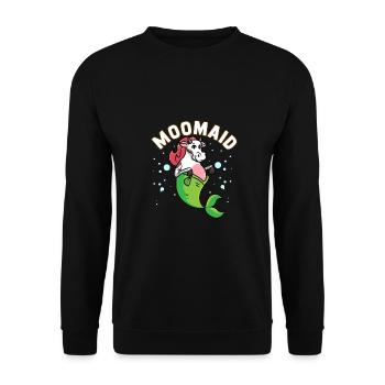 Moomaid Lustige Kuh Meerjungfrau Sarkasmus Geschenk - Unisex Pullover - Schwarz - Vorne - Alina (178cm) & Michal (187cm)