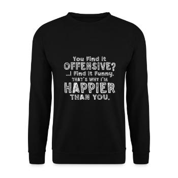 Sarcastique tu trouves ça offensant je trouve ça drôle - Sweat-shirt Unisexe - noir - Devant - Alina (178cm) & Michal (187cm)
