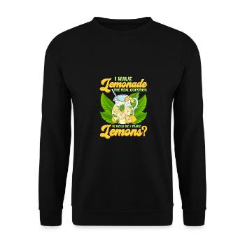 Sarcastic Gift Have Lemonade How Make Lemons - Unisex Sweatshirt - black - Front - Alina (178cm) & Michal (187cm)