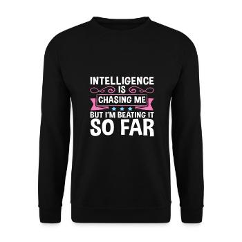 Sarcastic Intelligence Chasing Me Beating It So - Unisex Sweatshirt - black - Front - Alina (178cm) & Michal (187cm)