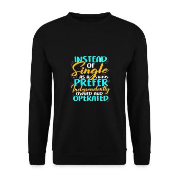 Anstelle von Single Independent Owned und - Unisex Pullover - Schwarz - Vorne - Alina (178cm) & Michal (187cm)