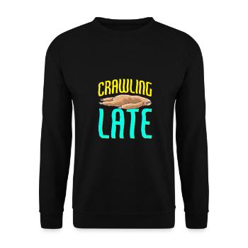 Sloth Crawling Late Funny Sarcastic Sloth - Unisex Sweatshirt - black - Front - Alina (178cm) & Michal (187cm)