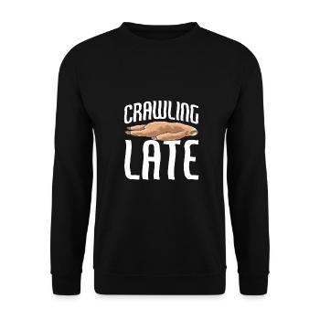 Sloth Crawling Late Funny Sarcastic Sloth Humor - Unisex Sweatshirt - black - Front - Alina (178cm) & Michal (187cm)
