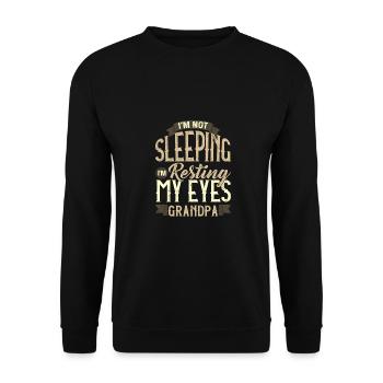 Grandfather Gifts Not Sleeping Resting My Eyes - Unisex Sweatshirt - black - Front - Alina (178cm) & Michal (187cm)
