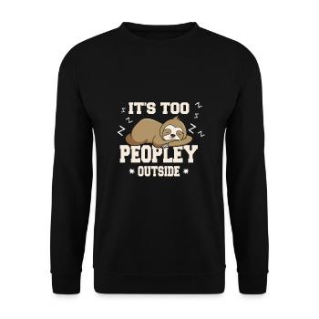 Humour paresseux trop populaire en dehors paresseux endormi - Sweat-shirt Unisexe - noir - Devant - Alina (178cm) & Michal (187cm)