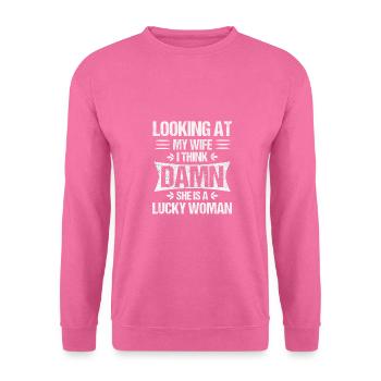 Wenn Sie Ihre Frau verdammt ansehen, ist sie ein glücklicher Ehemann - Unisex Pullover - Pink - Vorne