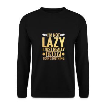 Cute Dogs Not Lazy Really Enjoy Doing Nothing - Unisex Sweatshirt - black - Front - Alina (178cm) & Michal (187cm)