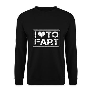 Farting Humor Love to Fart Gifts Gift for a Guy - Unisex Sweatshirt - black - Front - Alina (178cm) & Michal (187cm)
