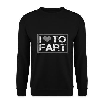 Farting Humor Love to Fart Gift Gift for a Boy - Unisex Sweatshirt - black - Front - Alina (178cm) & Michal (187cm)