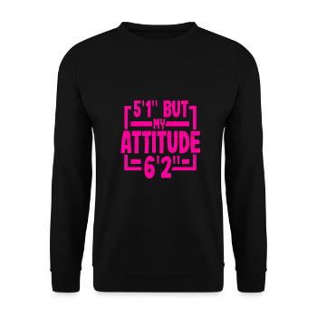 Short Person Gift 5ft 1in Attitude 6ft 2in - Unisex Sweatshirt - black - Front - Alina (178cm) & Michal (187cm)